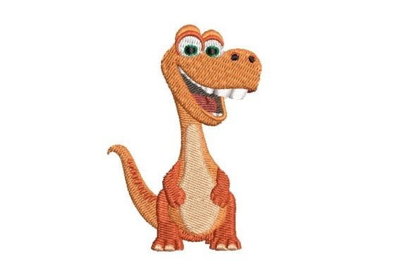 Cartoon Diplodocus Embroidery Design