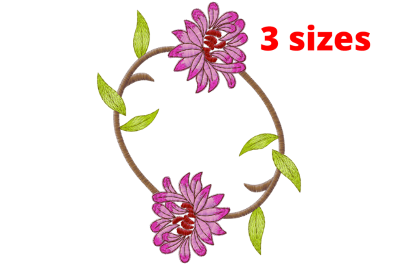 Circle Flowers Embroidery Design