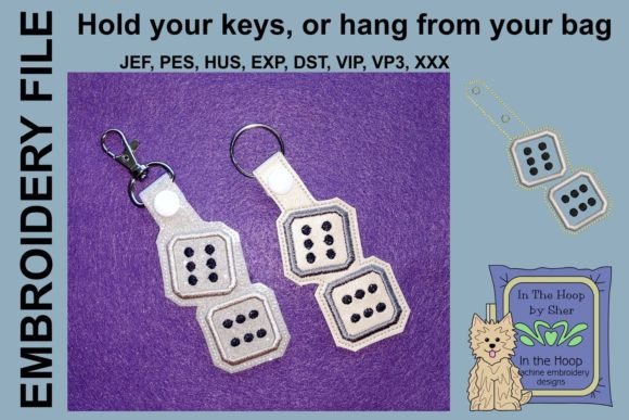 Dice Key Fob: A Playful Holiday Embroidery Spark