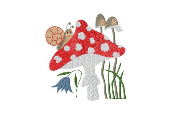 Fly Agaric and Snail: A Forest Whimsy That Stitches True