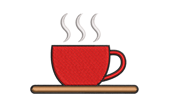 Hot Cup Embroidery Design