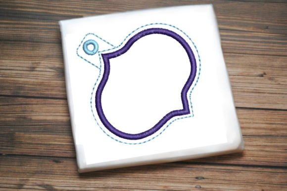 Navy Blue Key Ring Embroidery Design