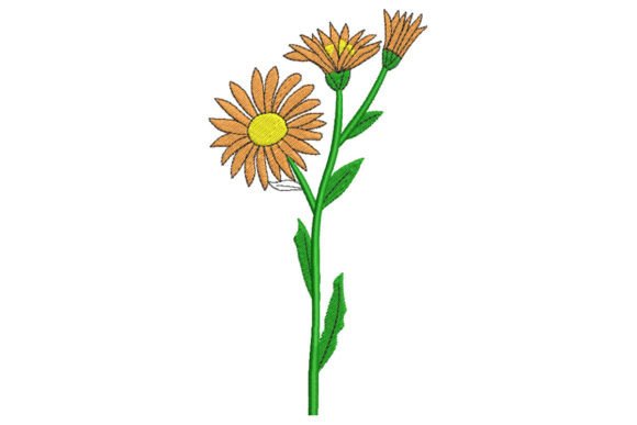 Orange Flower: A Vibrant Embroidery Design for Small Business Branding