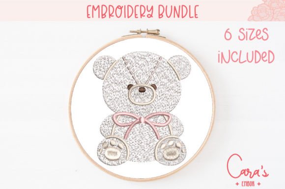 White Cute Bear: A Charming Embroidery Design for Meaningful Gifts
